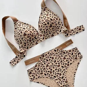 Seamless Animal Print Bra and Panty Set